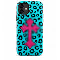 Blue Leopard Print Phone Case